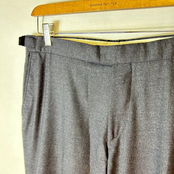 Charles Tyrwhitt Gray Wool Flat Front Slim Fit Dress Pants Size 34 X 34 - Picture 4 of 15